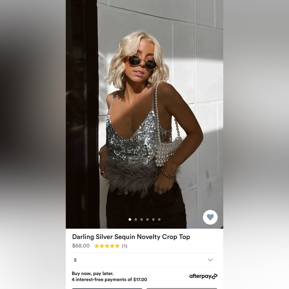 Sequin crop top, new in packaging